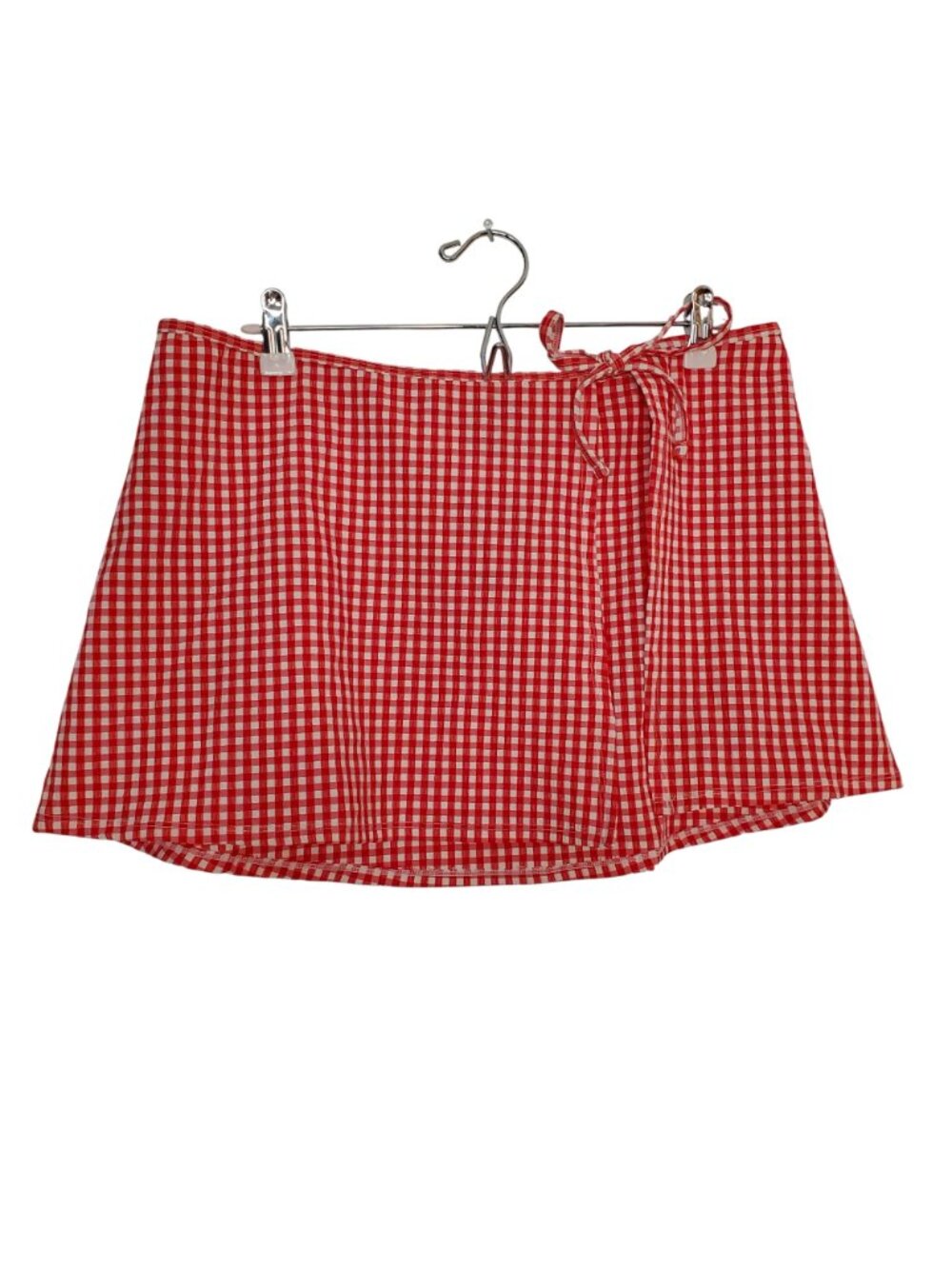 Red Gingham Wrap Skirt By Shade & Shore Medium M (8-10) Lightweight Summer Desig - Picture 2 of 7